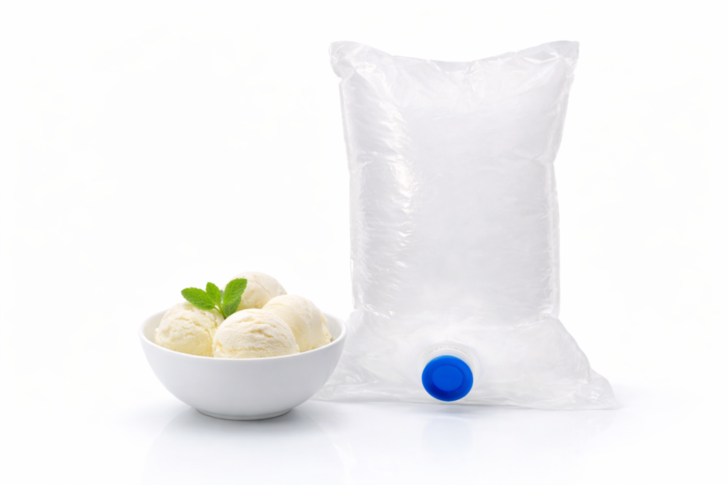 Bag in box packaging for ice cream